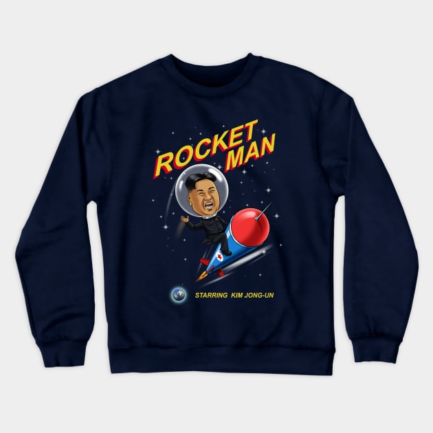 Rocket Man Crewneck Sweatshirt by steveashillustration1971